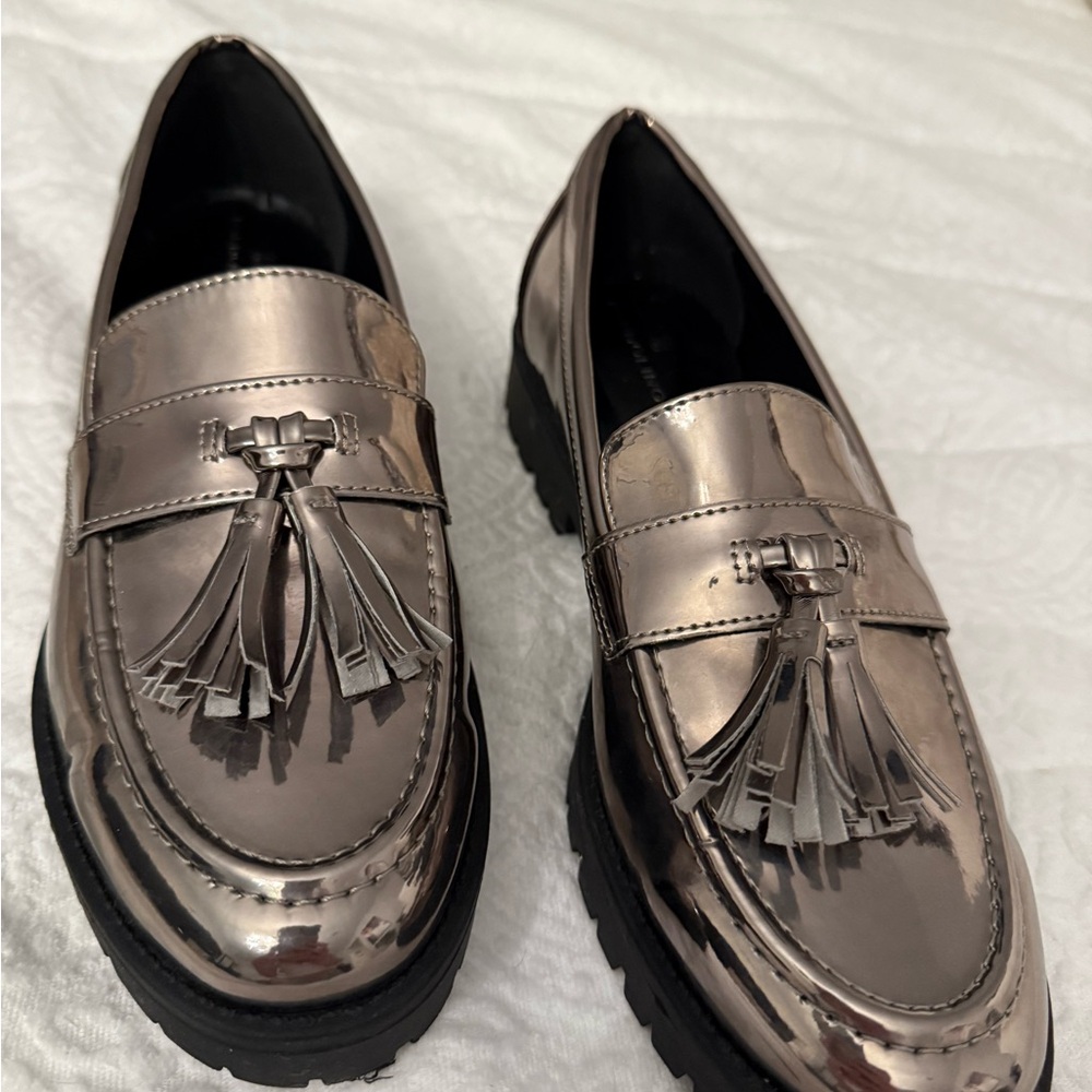 Bandolino Shiny Metallic Tassel Loafers